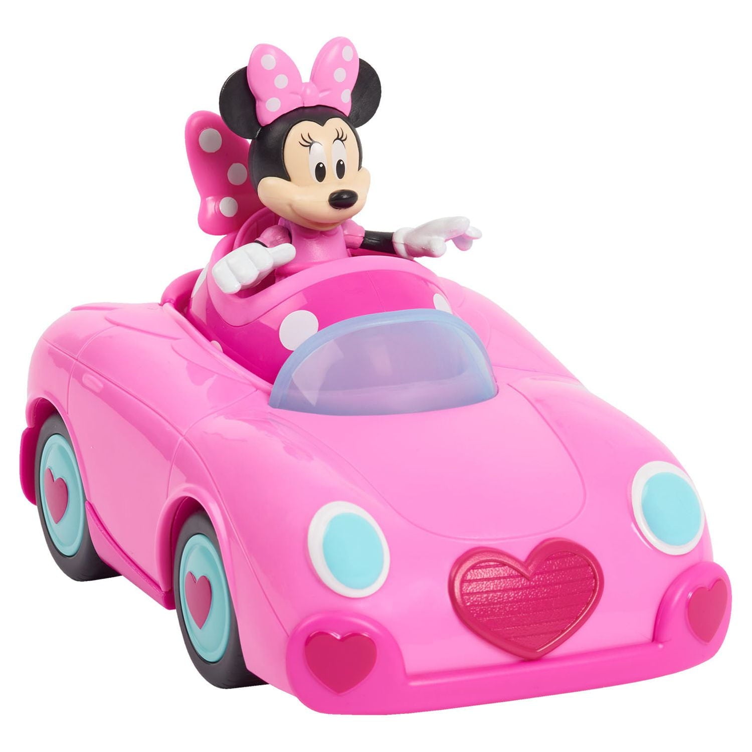 Disney Junior Mickey Mouse Funhouse Transforming Vehicle, Minnie Mouse, Pink Toy Car, Preschool, Officially Licensed Kids Toys for Ages 3 Up, Gifts and Presents
