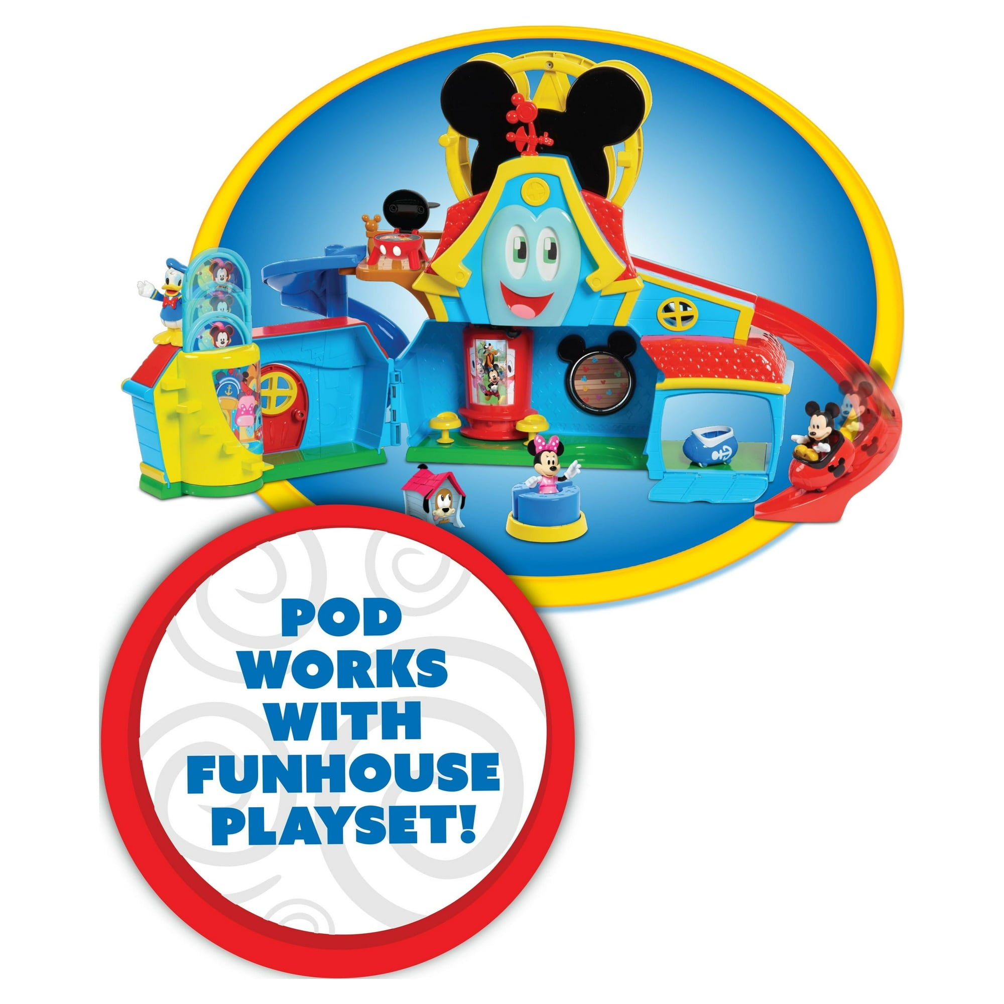Disney Junior Mickey Mouse Funhouse Transforming Vehicle, Minnie Mouse, Pink Toy Car, Preschool, Officially Licensed Kids Toys for Ages 3 Up, Gifts and Presents