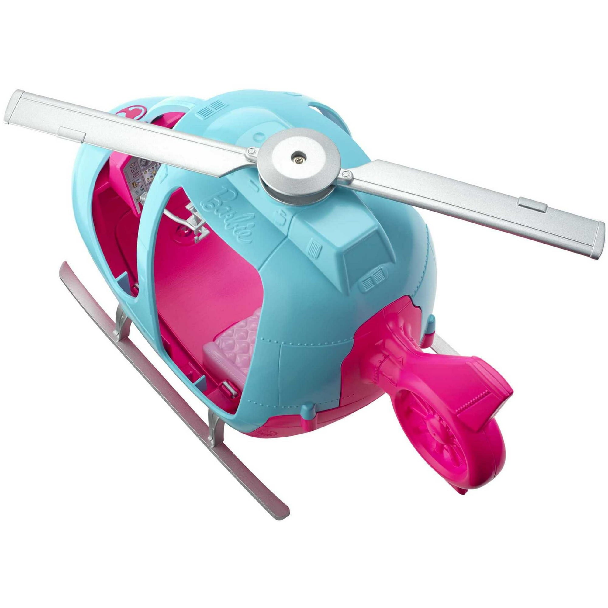 Barbie Travel Pink and Blue Helicopter with Spinning Rotors