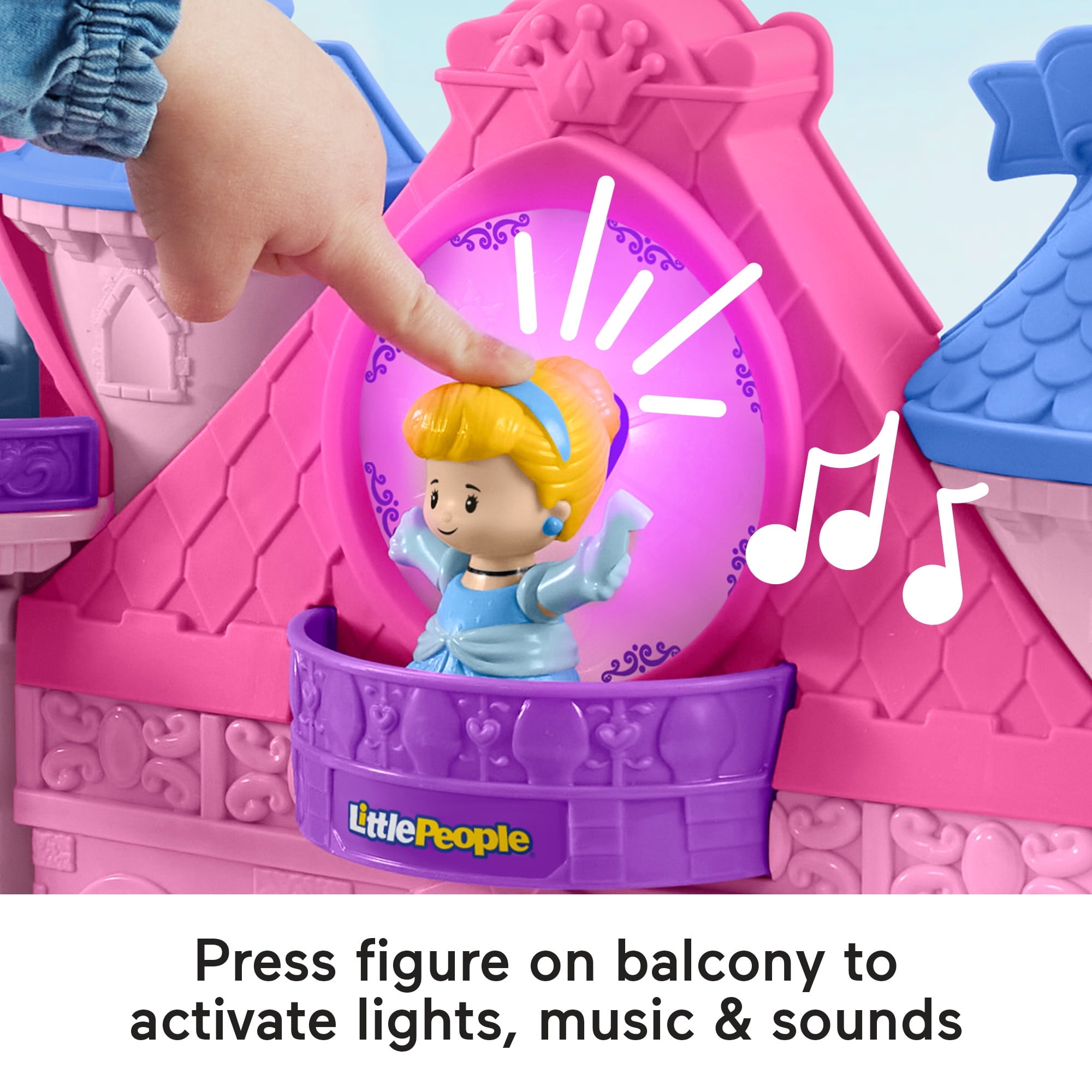 Disney Princess Magical Lights & Dancing Castle Little People Toddler Playset, 2 Figures