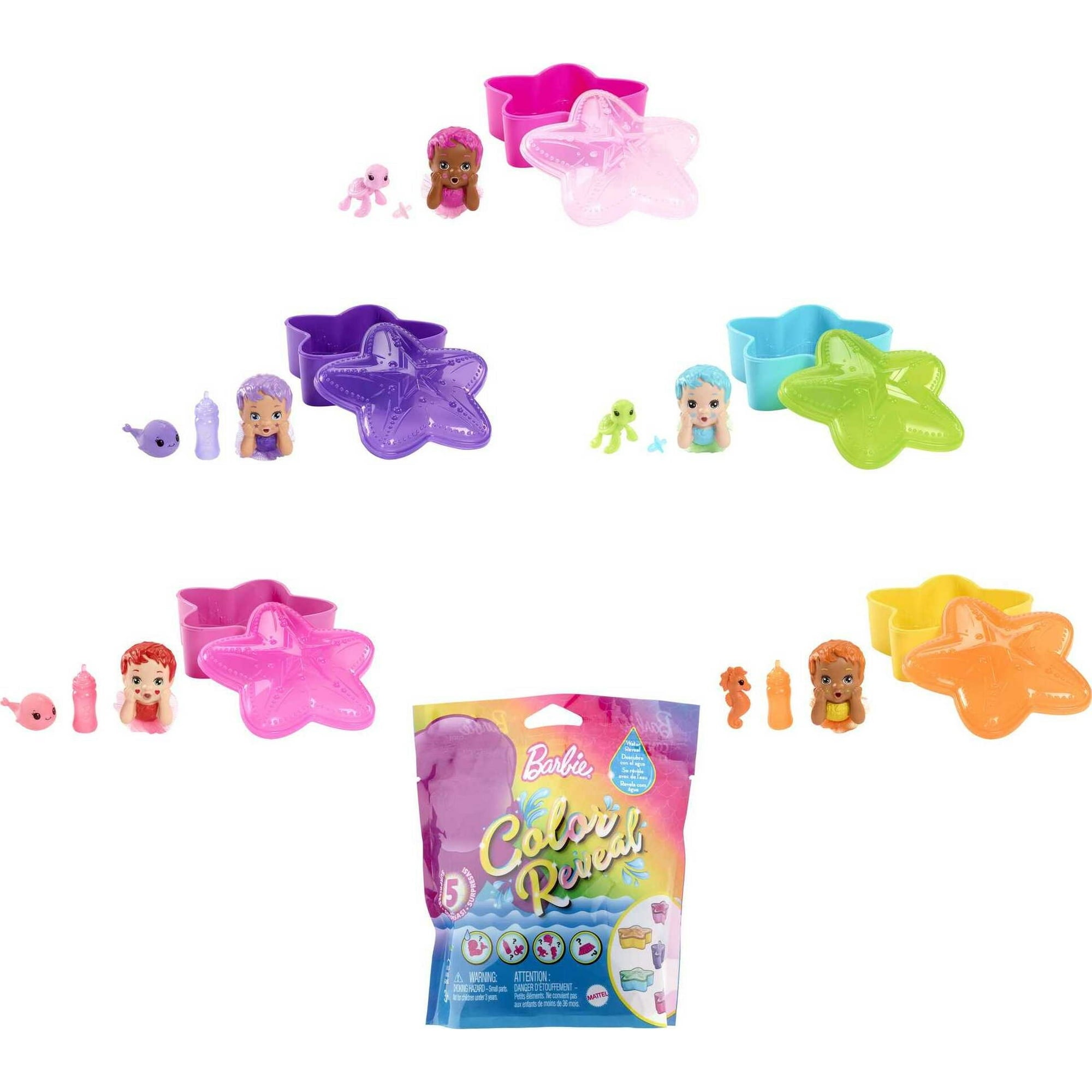 Barbie Toys Color Reveal Rainbow Mermaid Series Baby Doll Kids Gifts