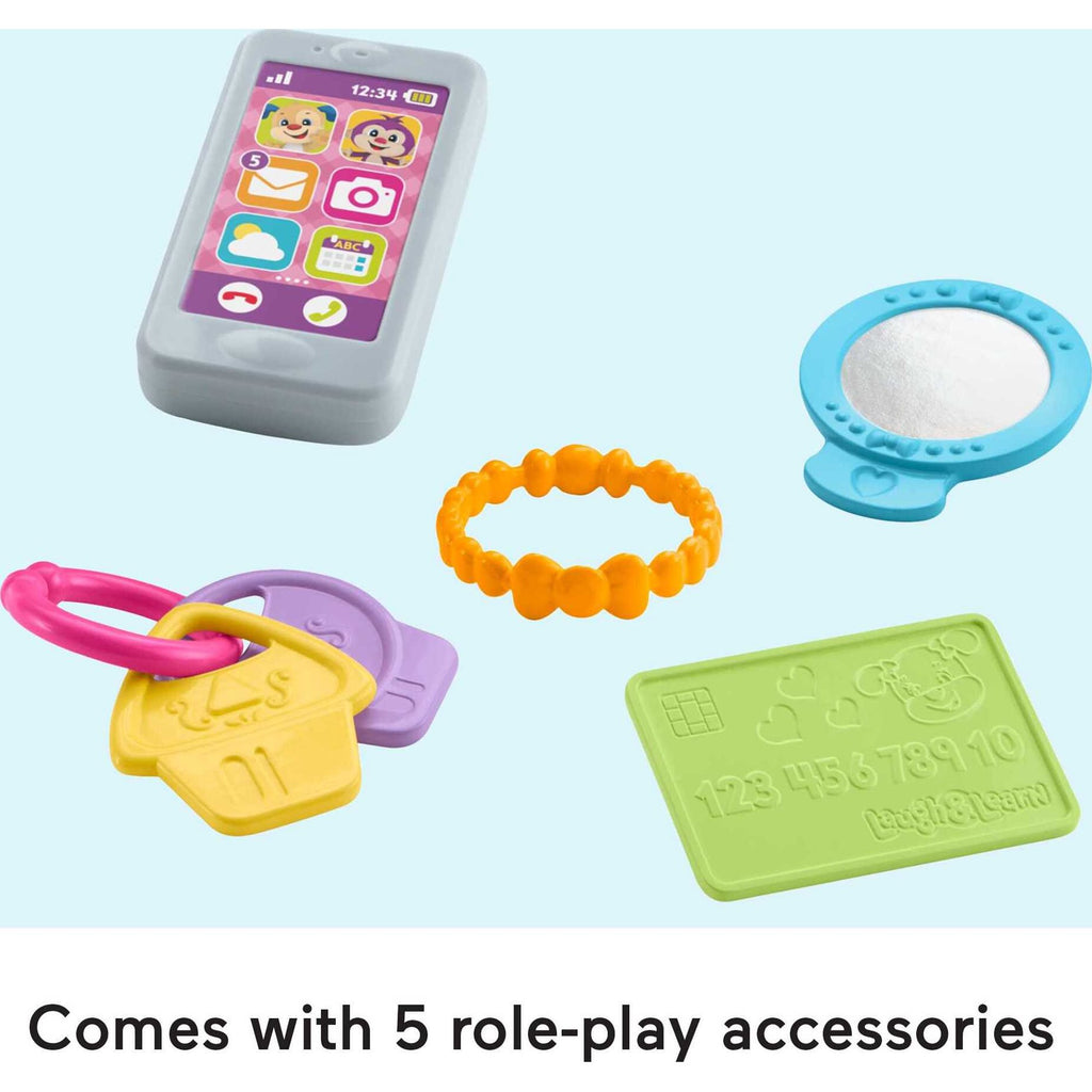 Fisher-Price Laugh & Learn My Smart Purse Infant & Toddler Learning Toy with 5 Accessories