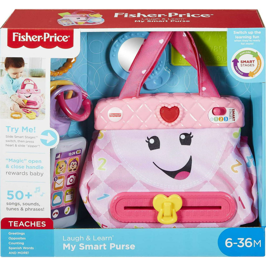 Fisher-Price Laugh & Learn My Smart Purse Infant & Toddler Learning Toy with 5 Accessories
