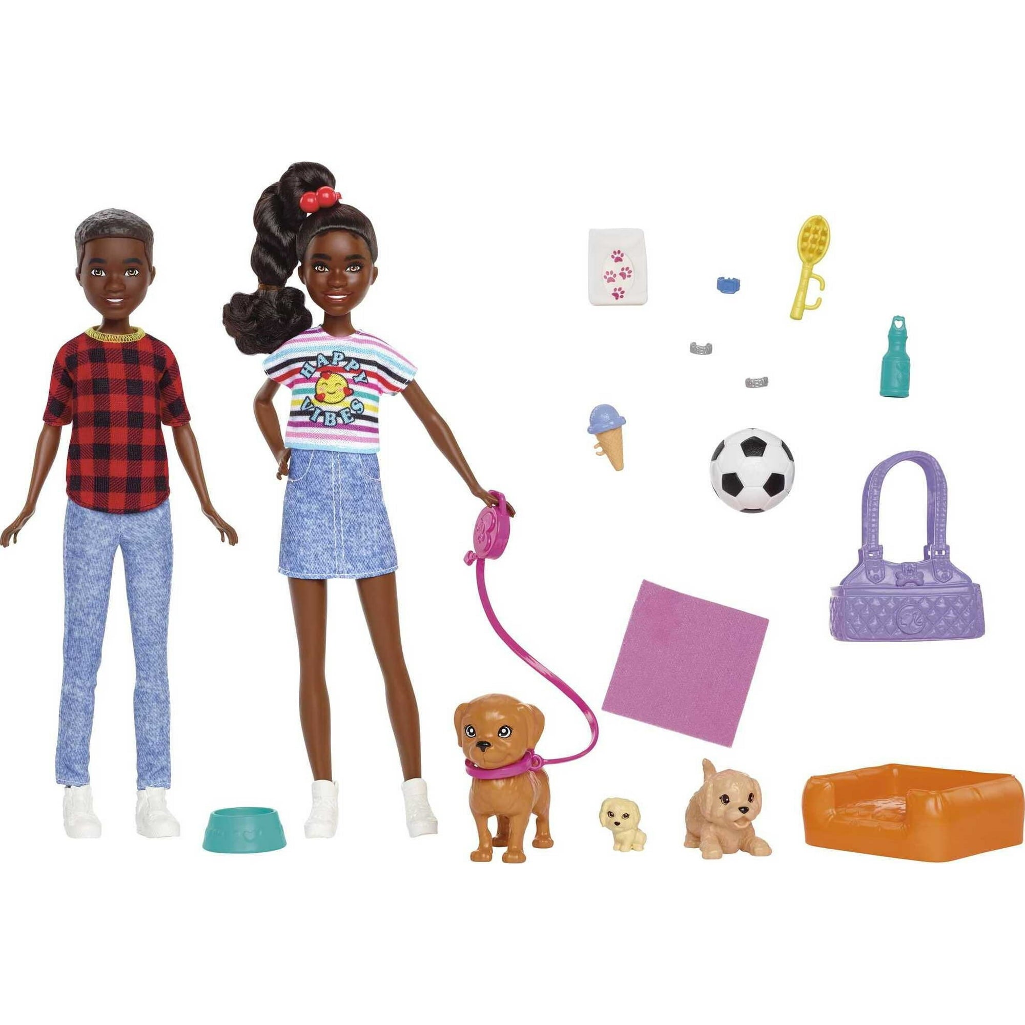 Barbie It Takes Two Dolls & Accessories with Brother & Sister Dolls, 3 Pet Puppies & 10+ Accessories
