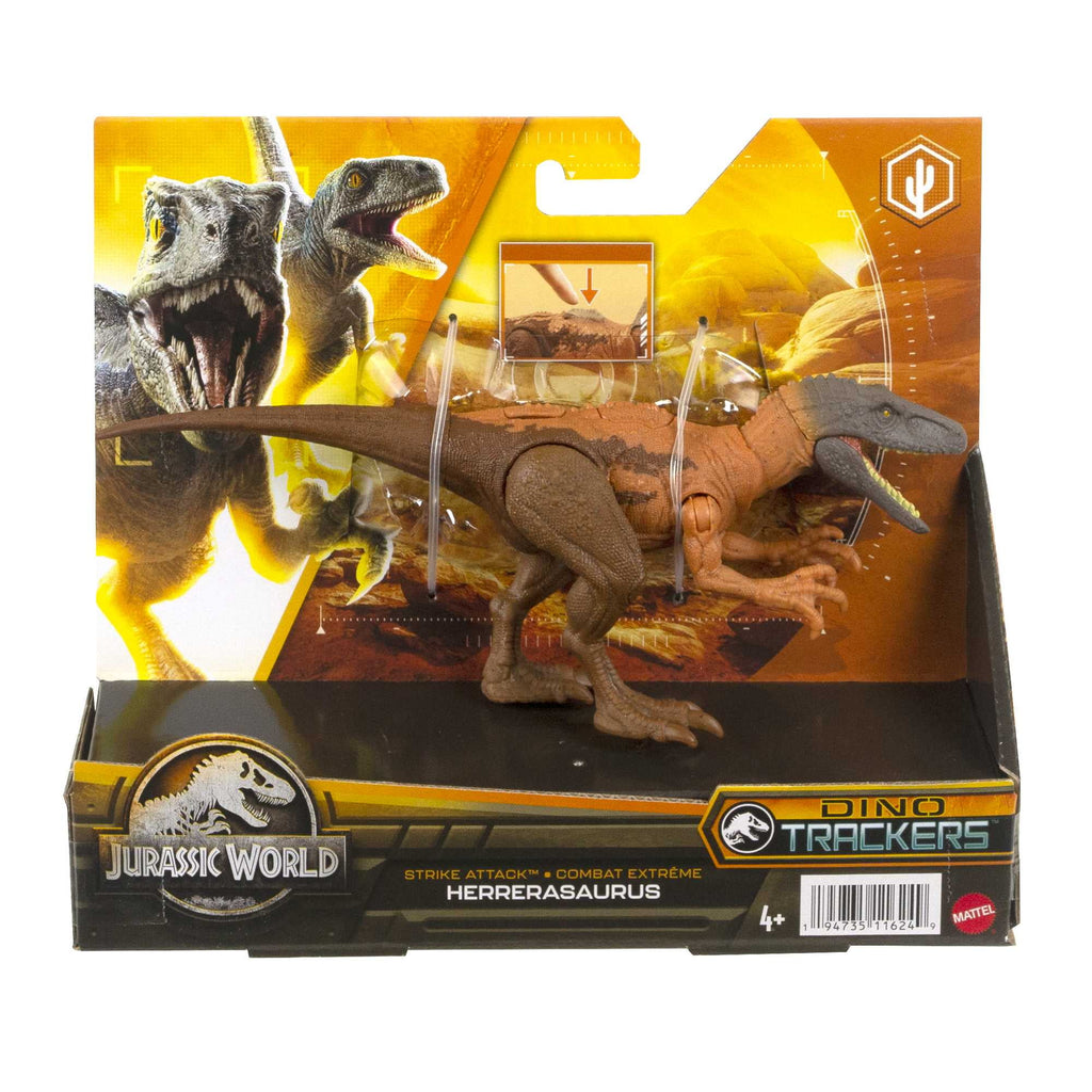 Jurassic World Strike Attack Herrerasaurus Dinosaur Action Figure, Collectible Toy