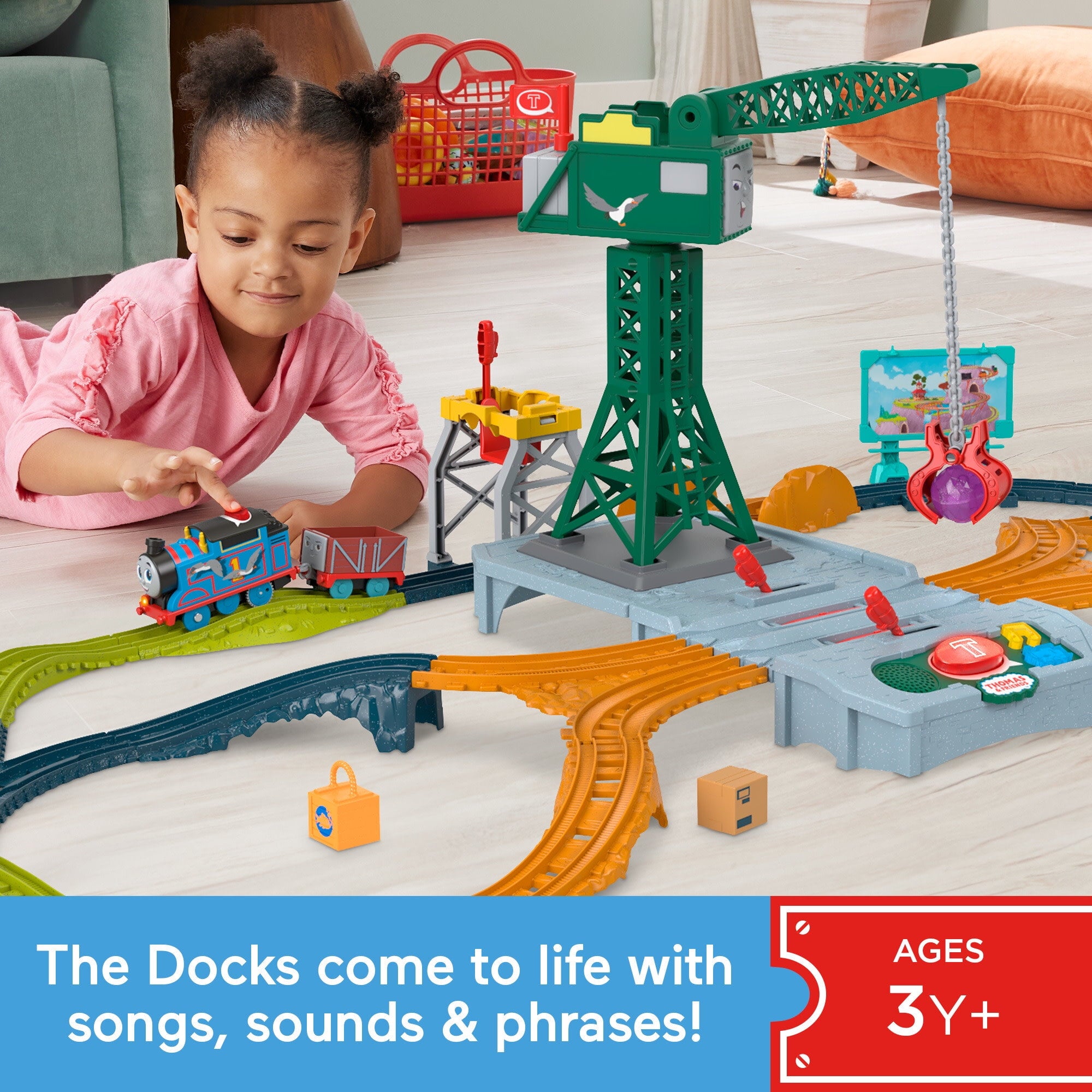 Thomas & Friends Talking Cranky Delivery Train Set with Songs Sounds & Phrases for Kids