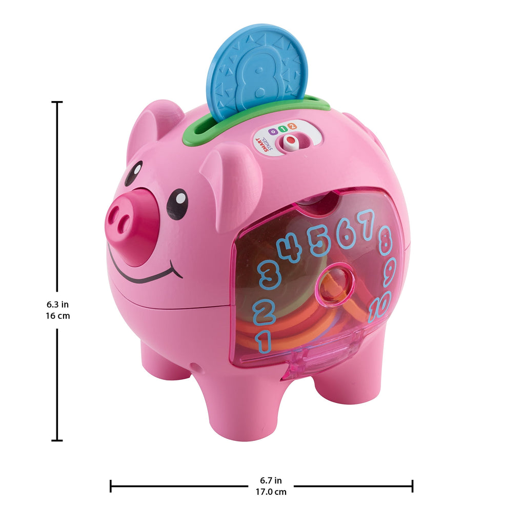 Fisher-Price Laugh & Learn Smart Stages Piggy Bank, Interactive Baby Toy