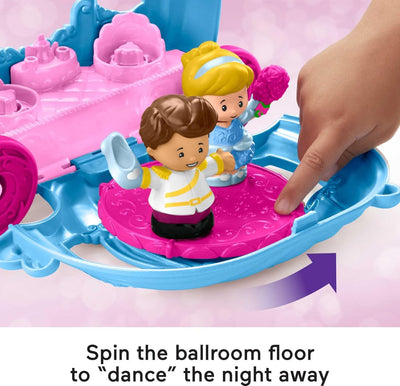 Disney Princess Cinderella’s Dancing Carriage Little People Toddler Playset with Horse & Figures