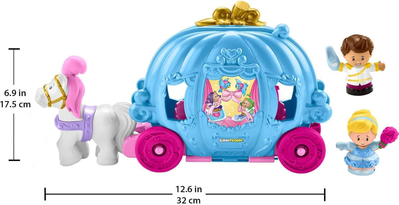 Disney Princess Cinderella’s Dancing Carriage Little People Toddler Playset with Horse & Figures