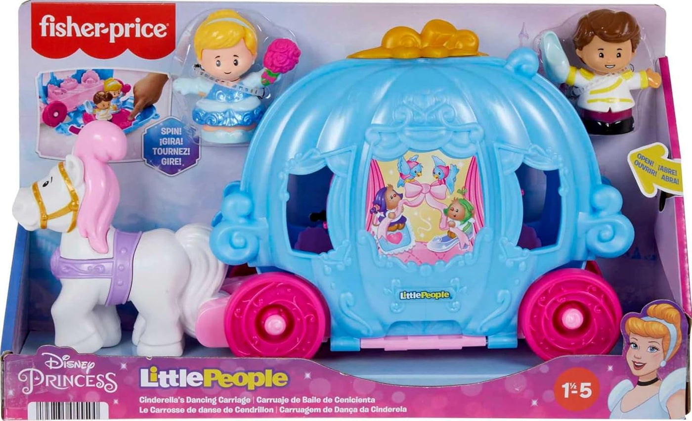 Disney Princess Cinderella’s Dancing Carriage Little People Toddler Playset with Horse & Figures