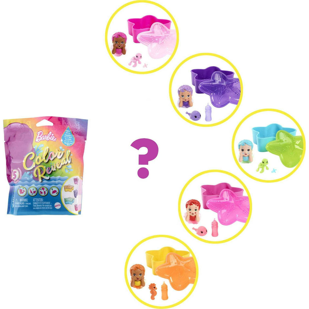 Barbie Toys Color Reveal Rainbow Mermaid Series Baby Doll Kids Gifts
