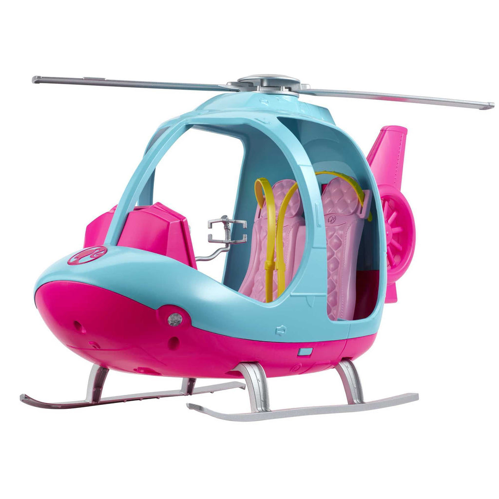 Barbie Travel Pink and Blue Helicopter with Spinning Rotors