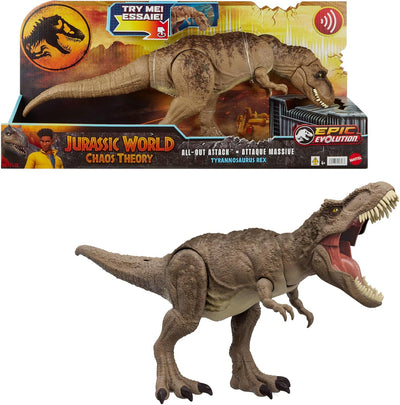 Jurassic World Chaos Theory All-Out Attack Tyrannosaurus Rex Dinosaur Action Figure Toy