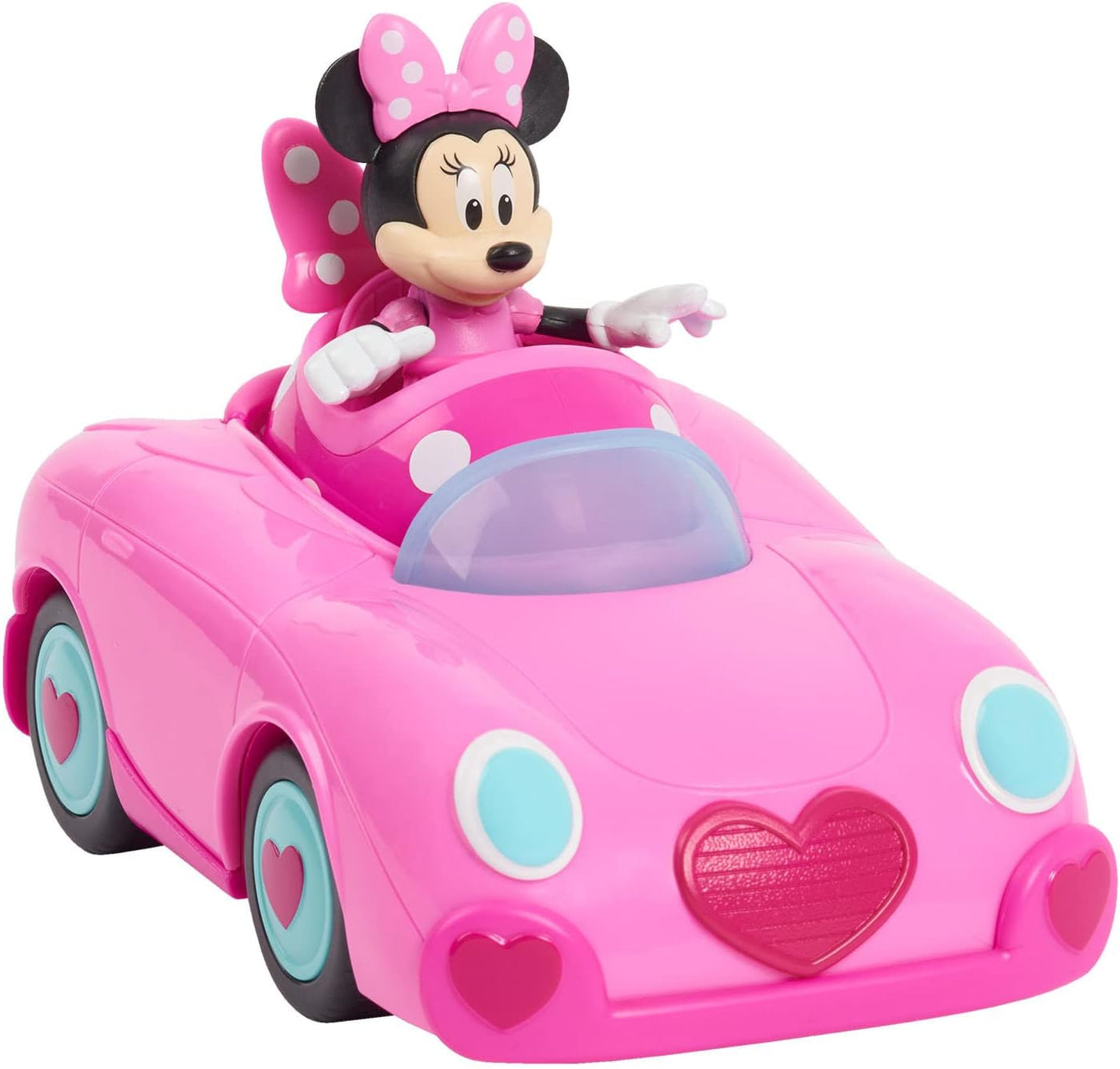 Disney Junior Mickey Mouse Funhouse Transforming Vehicle, Minnie Mouse, Pink Toy Car, Preschool, Officially Licensed Kids Toys for Ages 3 Up, Gifts and Presents