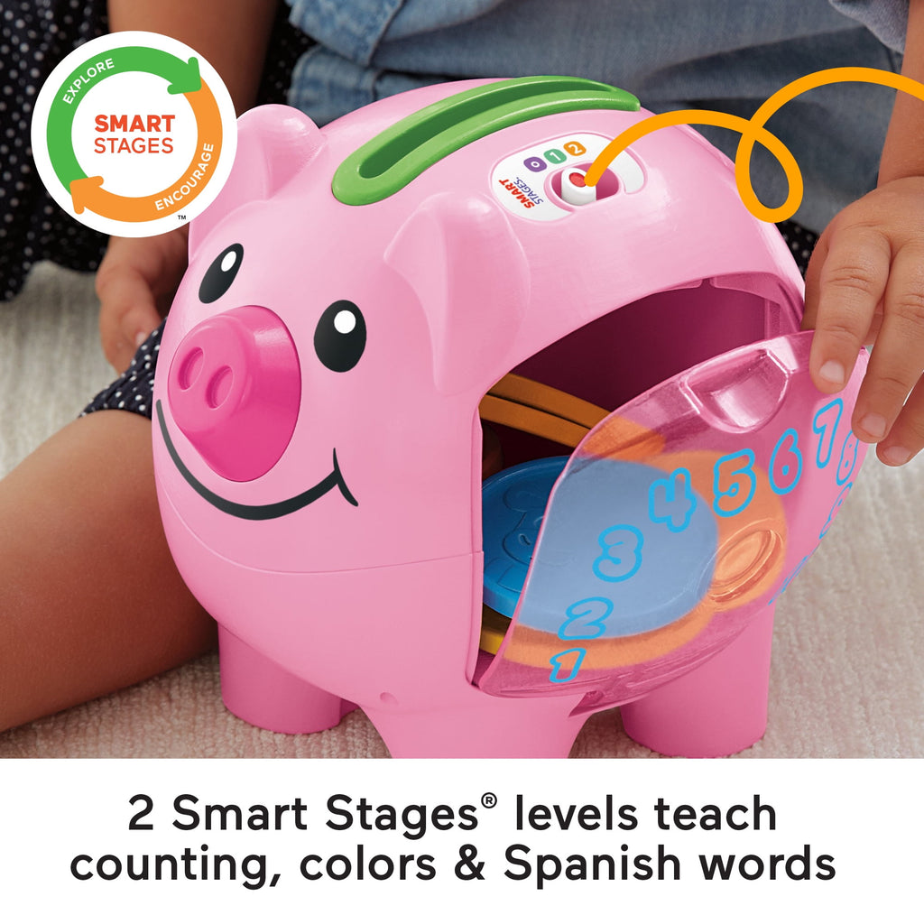 Fisher-Price Laugh & Learn Smart Stages Piggy Bank, Interactive Baby Toy