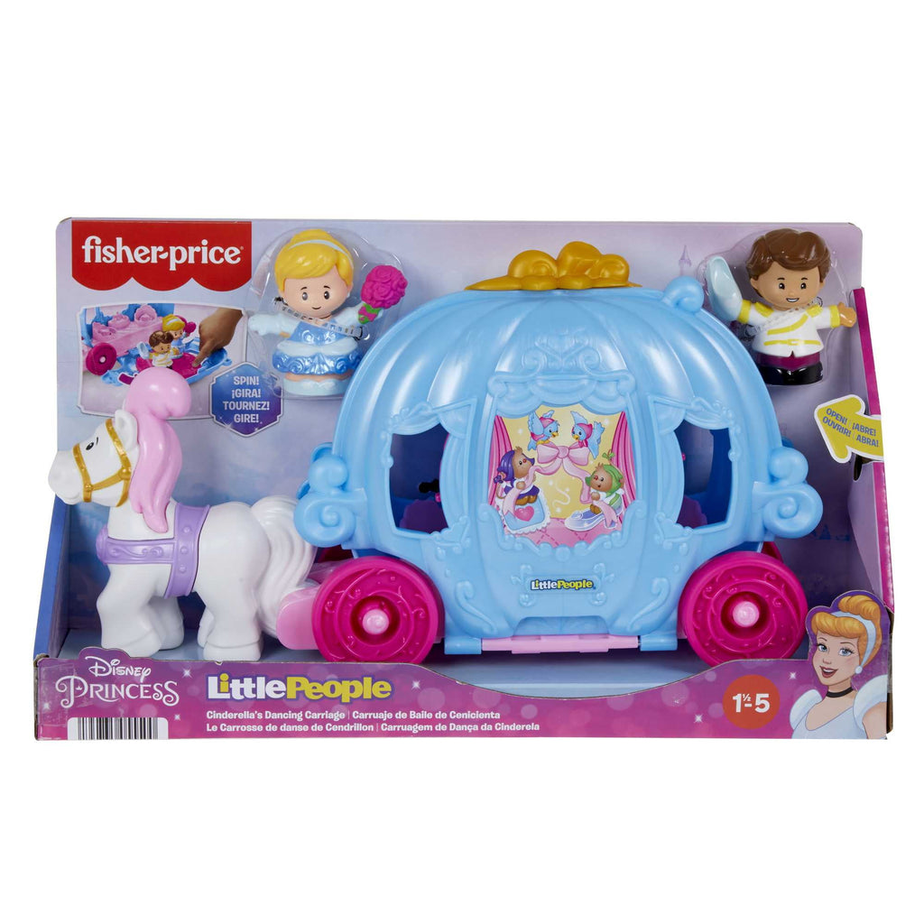 Disney Princess Cinderella’s Dancing Carriage Little People Toddler Playset with Horse & Figures