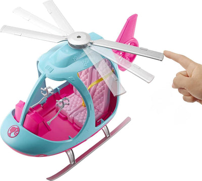 Barbie Travel Pink and Blue Helicopter with Spinning Rotors