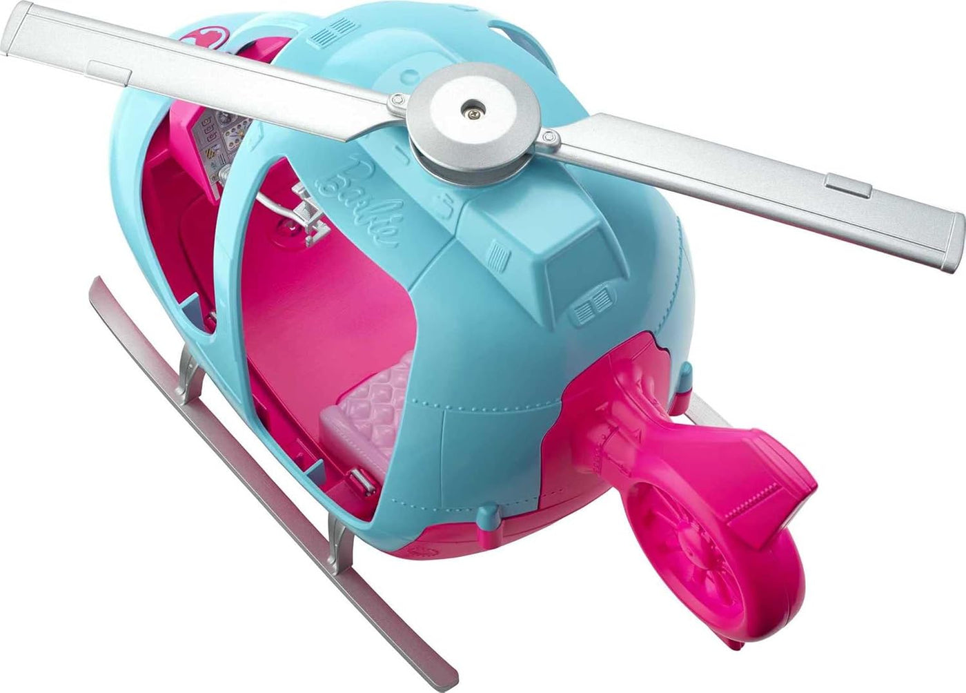 Barbie Travel Pink and Blue Helicopter with Spinning Rotors