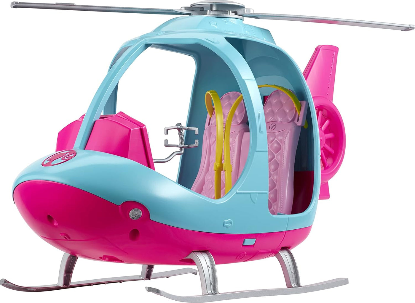 Barbie Travel Pink and Blue Helicopter with Spinning Rotors