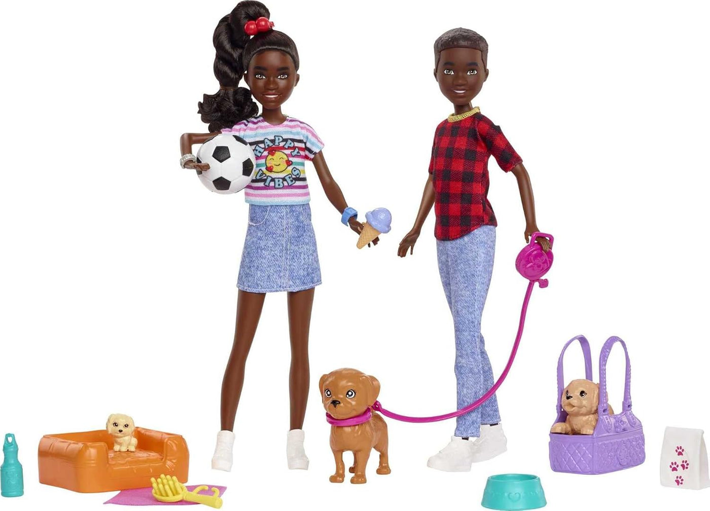 Barbie It Takes Two Dolls & Accessories with Brother & Sister Dolls, 3 Pet Puppies & 10+ Accessories