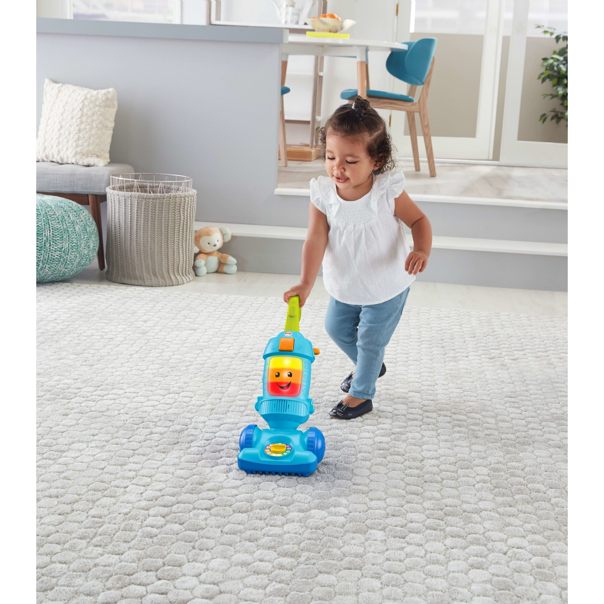 Fisher-Price Laugh & Learn Light-Up Learning Vacuum Electronic Toddler Plastic Push Toy