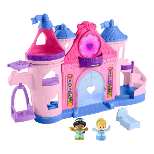 Disney Princess Magical Lights & Dancing Castle Little People Toddler Playset, 2 Figures