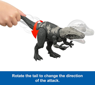 Jurassic World Rebirth Gigantic Thrashers Chilantalsaurus Dinosaur Figure Toy, Dual Attack