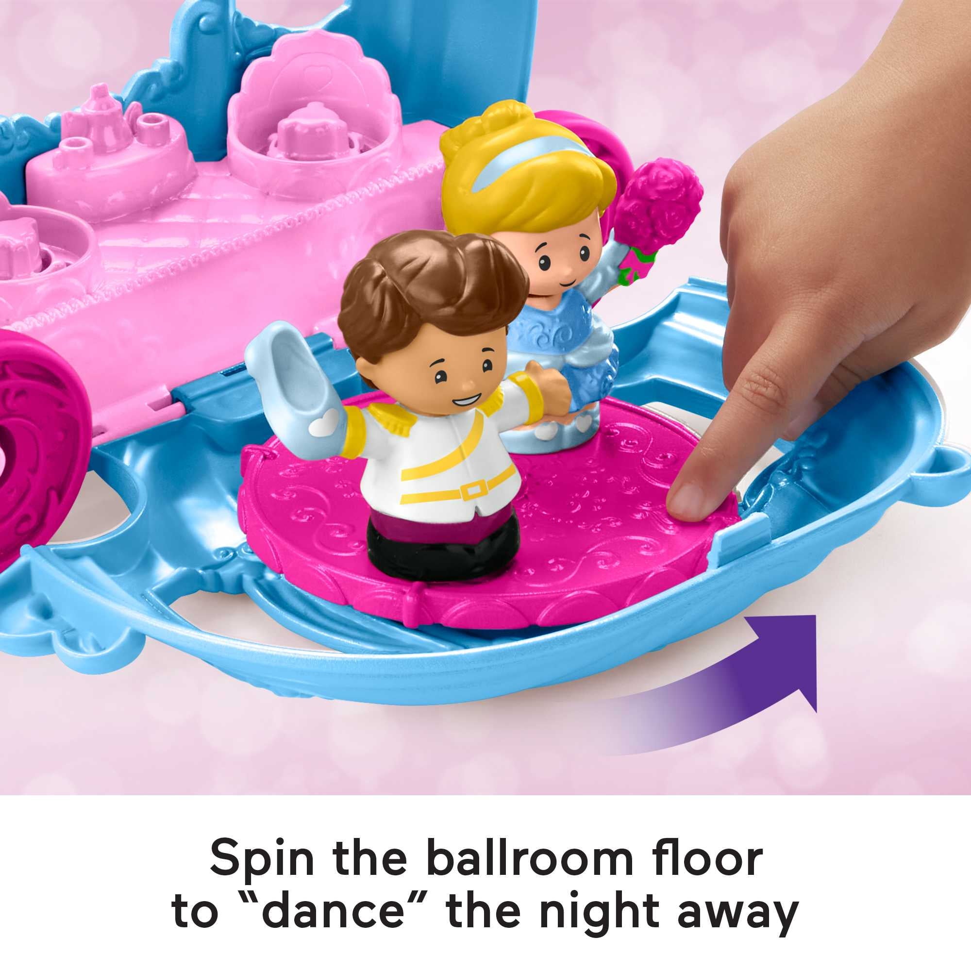 Disney Princess Cinderella’s Dancing Carriage Little People Toddler Playset with Horse & Figures
