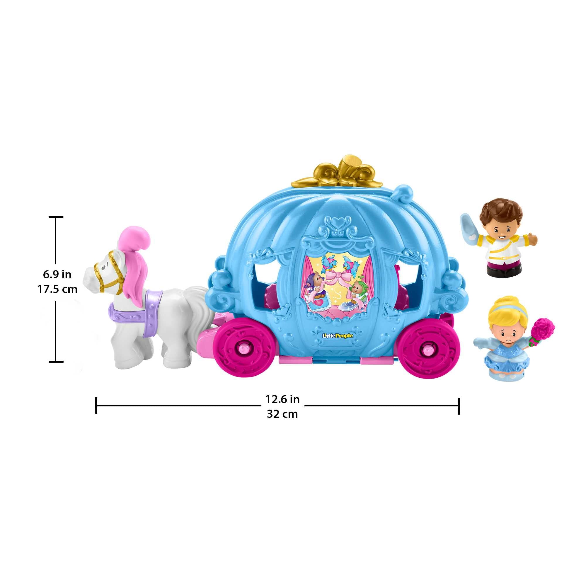 Disney Princess Cinderella’s Dancing Carriage Little People Toddler Playset with Horse & Figures
